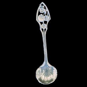 Vintage Sterling Silver Art Nouveau Spoon Pendant Necklace Charm 925
